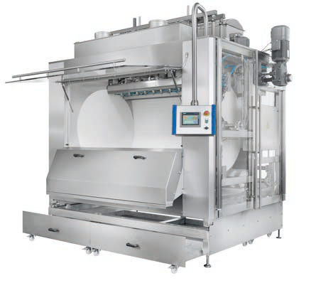 Stainless steel DRA-2000 industrial processing machine with control panel.