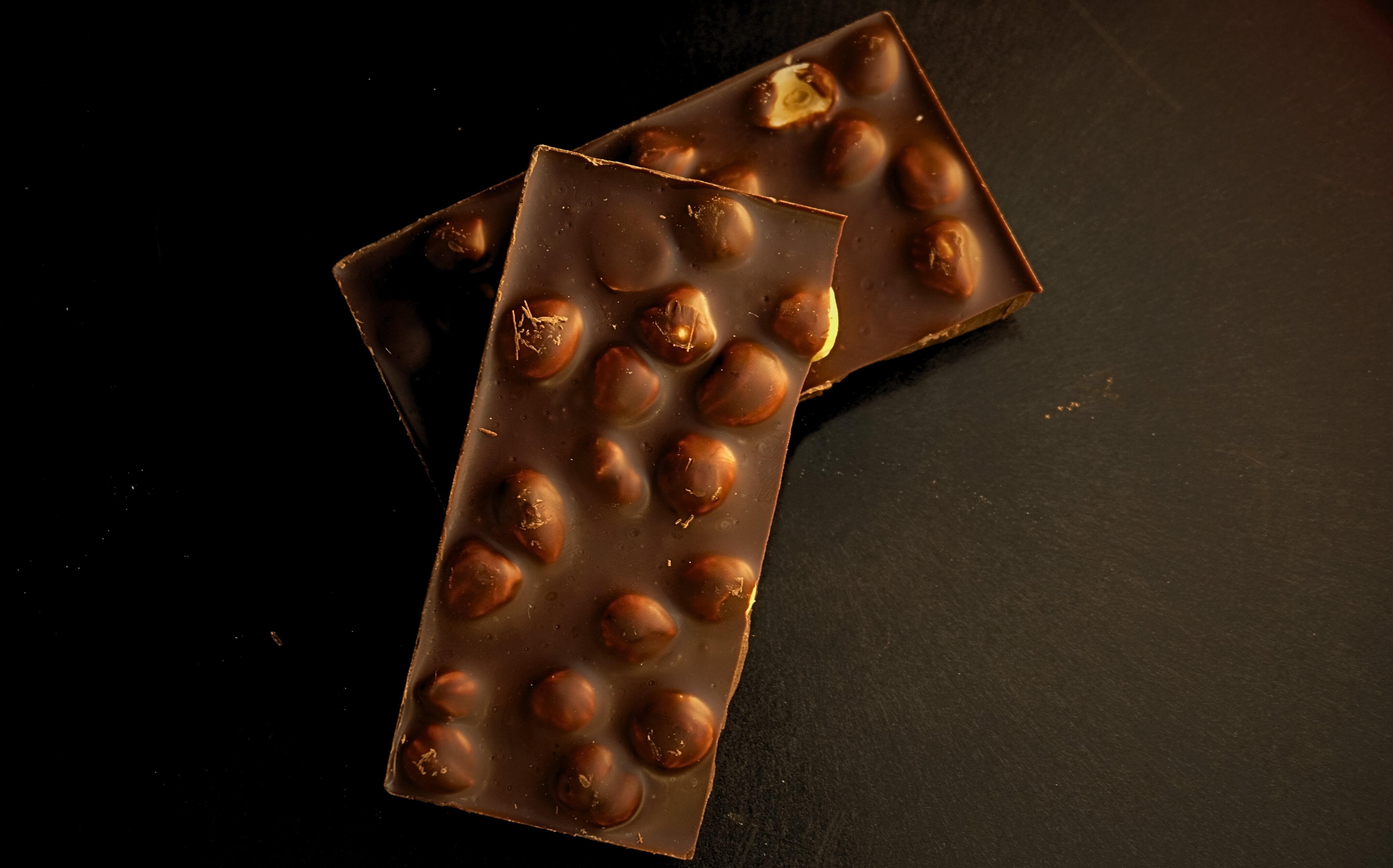 Dark Chocolate with Nuts Above