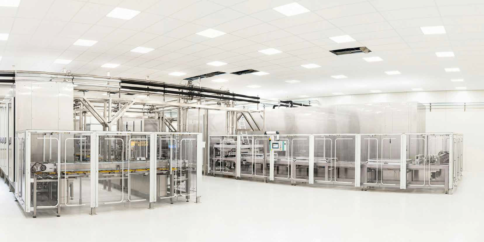 Large-scale automated chocolate moulding line.