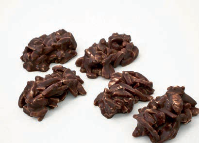 Image of chocolate nut clusters. 