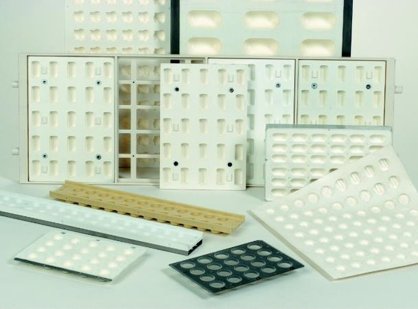 Selection of silicone chocolate moulds.